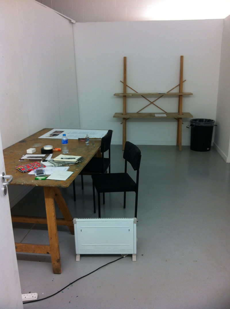 The empty studio my first day at Ruthin Craft Centre